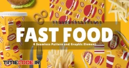 دانلود پترن فست فود Fast Food Seamless Pattern