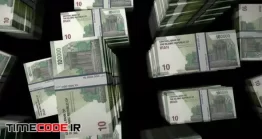 دانلود فوتیج دسته اسکناس ده هزار تومانی Flight Over The Iranian Rial Money Banknote Packs Loop