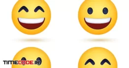 دانلود آیکون ایموجی خنده Grinning Beaming Emoji Face