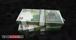دانلود فوتیج دسته اسکناس ده هزار تومانی Iranian Rial Money Banknote Pile Packs