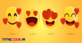 دانلود آیکون ایموجی خنده و قلب Smile Face Emoji With Heart Eyes