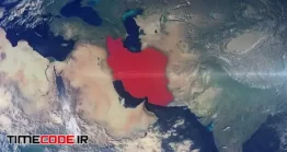 دانلود فوتیج زوم از کره زمین روی نقشه ایران Realistic Earth Zoom Red Alert Highlight Country Iran