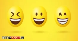 دانلود ایموجی خنده Smiley Emoji Face With Smiling Eyes In 3d Rendering