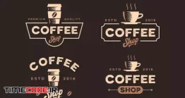 دانلود وکتور لایه باز لوگو کافی شاپ Vintage Retro Coffee Shop Logo Design Collection