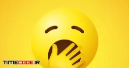 دانلود آیکون ایموجی خواب آلود Yawning Emoji Face With Eyes Closed