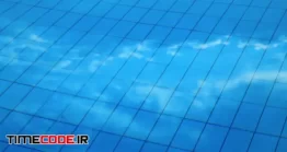 دانلود فوتیج تصویر ابرها در آب استخر Blue Clean Water In Swimming Pool