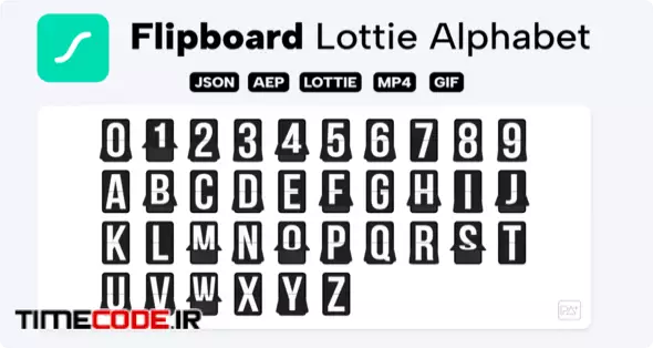دانلود پروژه آماده افتر افکت : پکیج فلیپ برد الفبا Flip Board Lottie ...