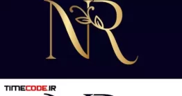 دانلود لوگو آماده با حرف NR و گل Floral Logo Nr Brand Design