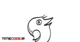 دانلود وکتور طرح دستی پرنده توئیتر  Hand Drawn Sketch Icon Bird