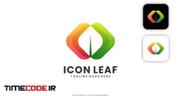 دانلود فایل لایه باز لوگو برگ Icon Leaf Gradient Logo