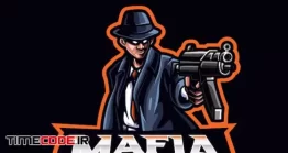 دانلود وکتور لوگو ماسکوت : مافیا با تفنگ Mafia Mascot Logo Design