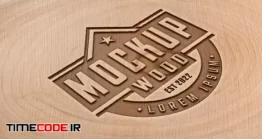 دانلود موکاپ لوگو روی چوب Mock-up Logo With Engraved Effect On Wood