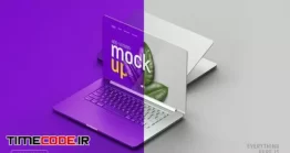 دانلود موکاپ مک بوک پرو Two Realistic Silver Macbook Pro Mockup