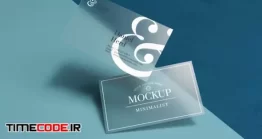 دانلود موکاپ کارت ویزیت شفاف Transparent Business Card Mockup