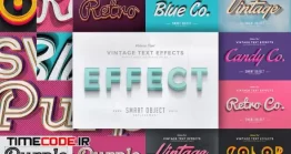 دانلود افکت متن فتوشاپ  Vintage Text Effects Vol.4