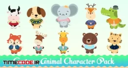 دانلود پروژه آماده افتر افکت : پکیج انیمیشن حیوانات Cartoon Animal Characters Pack