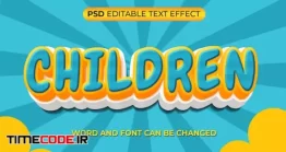 دانلود استایل فانتزی متن فتوشاپ Children Text Effect 3d Psd