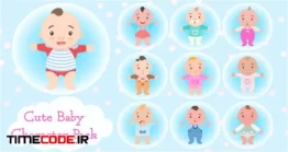 دانلود پروژه آماده افتر افکت : پکیج کاراکتر انیمیشن کودک Cute Baby Character Pack