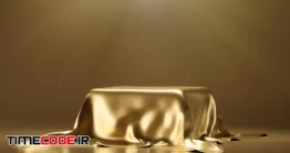 دانلود بک گراند معرفی محصول An Empty Pedestal Covered With A Golden Cloth