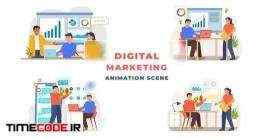 دانلود پروژه آماده پریمیر : موشن گرافیک دیجیتال مارکتینگ  Digital Marketing Animated Scene