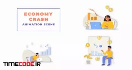 دانلود پروژه آماده افتر افکت : موشن گرافیک سرمایه گذاری مالی Economy Decrease Concept Animation Scene