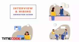 دانلود پروژه آماده افتر افکت : موشن گرافیک مصاحبه کاری Job Hiring Interview Animation Scene