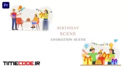 دانلود پروژه آماده پریمیر : موشن گرافیک جشن تولد کودکان Kids Birthday Party Animation Scene