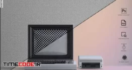 دانلود موکاپ تلویزیون قدیمی Old Computer 64 Mockup
