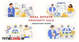دانلود پروژه آماده پریمیر : موشن گرافیک مسکن و املاک Real Estate Property Sale Agency Animation Scene