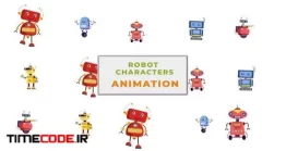 دانلود پروژه آماده پریمیر : آیکون انیمیشن ربات ها Robot Characters Explainer Animation Scene