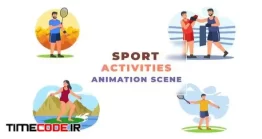 دانلود پروژه آماده پریمیر : موشن گرافیک فعالیت های ورزشی  Sport Activities Explainer Animation Scene
