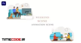 دانلود پروژه آماده پریمیر : موشن گرافیک فعالیت های آخر هفته Weekend Holiday Activity Animation Scene