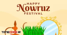 دانلود وکتور سفره هفت سین Flat Happy Nowruz Celebrating