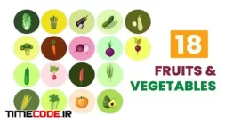 دانلود پروژه آماده افتر افکت : آیکون انیمیشن میوه و سبزی جات Fruits And Vegetables Animated Element Pack