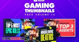 دانلود کاور لایه باز کانال گیم یوتیوب Gaming Youtube Thumbnails Pack