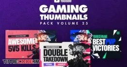 دانلود کاور لایه باز کانال گیم یوتیوب Gaming Youtube Thumbnails Pack