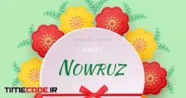 دانلود وکتور پست اینستاگرام عید نوروز Greeting Card With Novruz Holiday