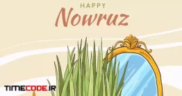 دانلود وکتور پست اینستاگرام عید نوروز Hand Drawn Happy Nowruz
