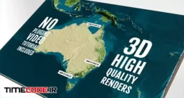 دانلود پروژه آماده افتر افکت : نقشه سه بعدی استرالیا 3D Physical Map – Australia And Oceania
