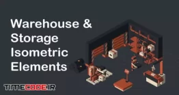 دانلود پروژه آماده افتر افکت : المان موشن گرافیک ایزومتریک انبار و باربری Warehouse And Storage Isometric Elements