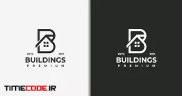 دانلود فایل آماده لوگو با طرح خانه Letter B Logo With Combine Logo Construction