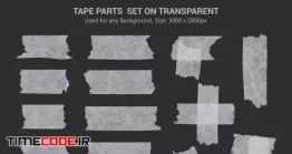 دانلود مجوعه فایل لایه باز نوار چسب  Adhesive Tape And Paper Tape Transparent Set