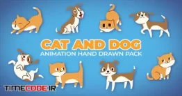 دانلود پروژه آماده افتر افکت : پکیج انیمیشن سگ و گربه Cat And Dog Animation Hand Drawn Pack