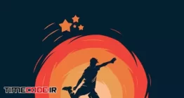 دانلود وکتور لایه باز لوگو بازیکن فوتبال Football Player In Action Logo