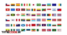 دانلود پروژه آماده افتر افکت: پکیج 250 انیمیشن پرچم کشورهای جهان Country Flags Icons