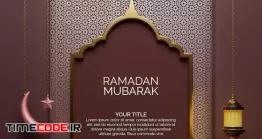 دانلود فایل لایه باز پست اینستاگرام ماه رمضان 3d Rendering Greeting Card Design For Ramadan Mubarak