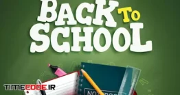 دانلود وکتور لایه باز پست اینستاگرام بازگشت به مدرسه  Back To School Vector Design Back To School Text In Chalkboard Background With Backpack