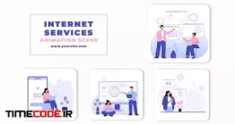 پروژه موشن گرافیک آماده افتر افکت خدمات اینترنتی Internet Services Animation Scene