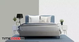 دانلود عکس تخت خواب بدون پس زمینه Isometric Bed In 3d Rendering