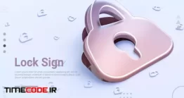 دانلود قالب PSD وب سایت با طرح قفل و امنیت Lock Sign Folding On White Background 3d Render Concept For Social Banner Web Template Cover